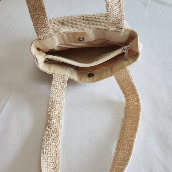 The Sak Natural Beige Handmade  Crochet Boho Casual Shoulder Bag Purse Tote - Picture 13 of 16